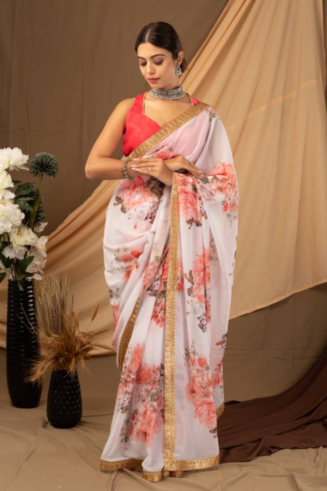 Ynf Vickat Silk Fancy Festive Wear Georgette Printed Designer Saree Collection